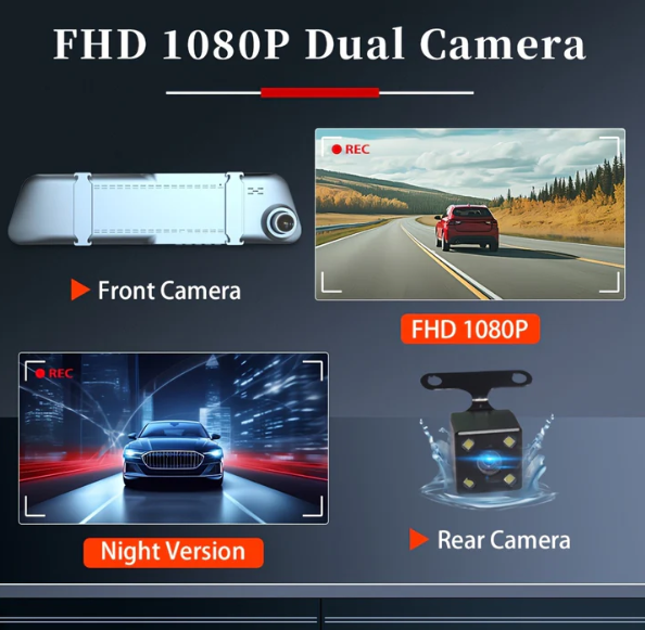 Dashcam 1080p con camara de marcha atras 1080p